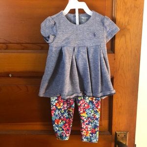 Ralph Lauren Matching Short Sleeve/ legging Set